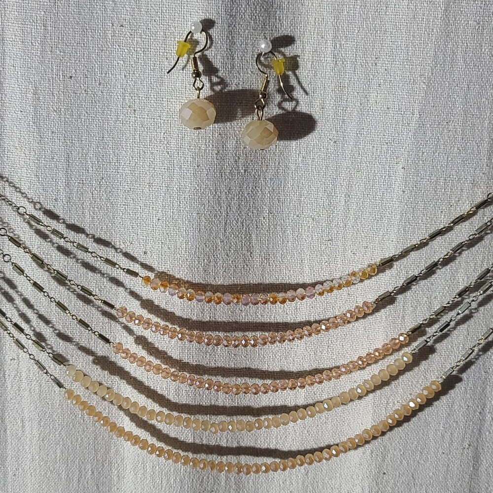 Beaded Necklace and Matching Earrings
